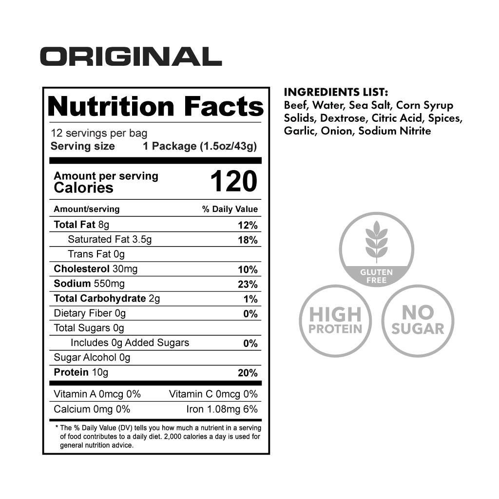 apex protein stick original - nutritional facts