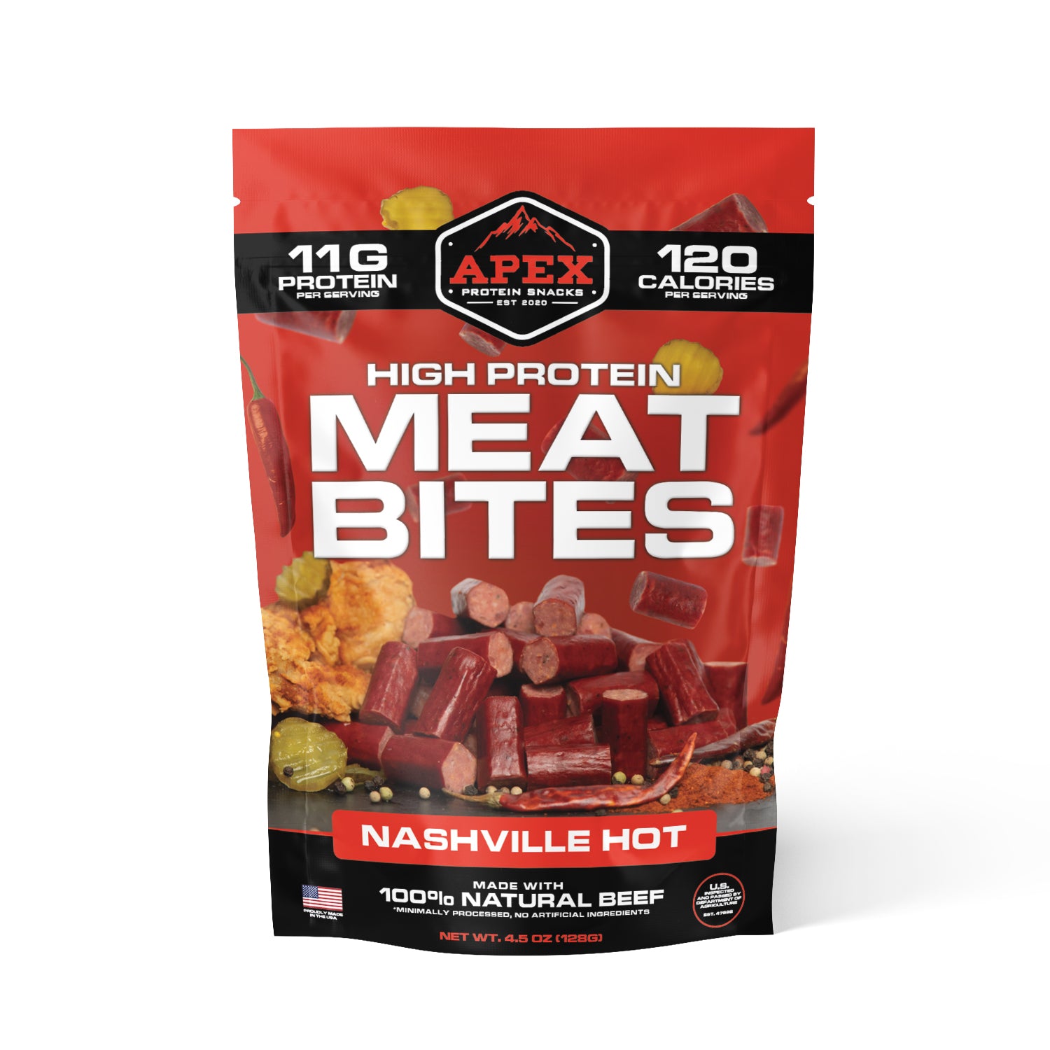 Nashville hot - Protein Meat Bites | Apex Protein Snacks