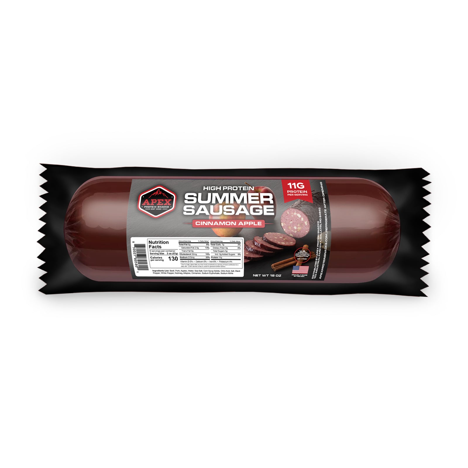 Cinnamon Apple - Protein Summer Sausage | Apex Protein Snacks