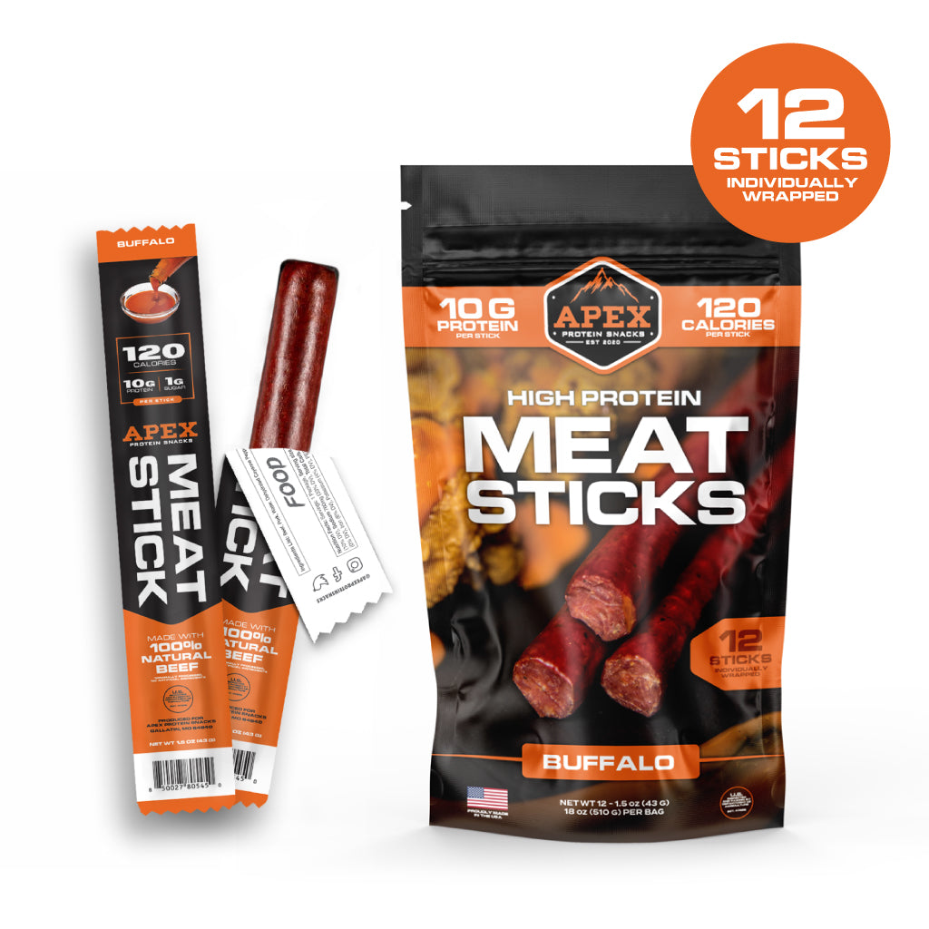 Buffalo high protein meat sticks | Apex Protein Snacks