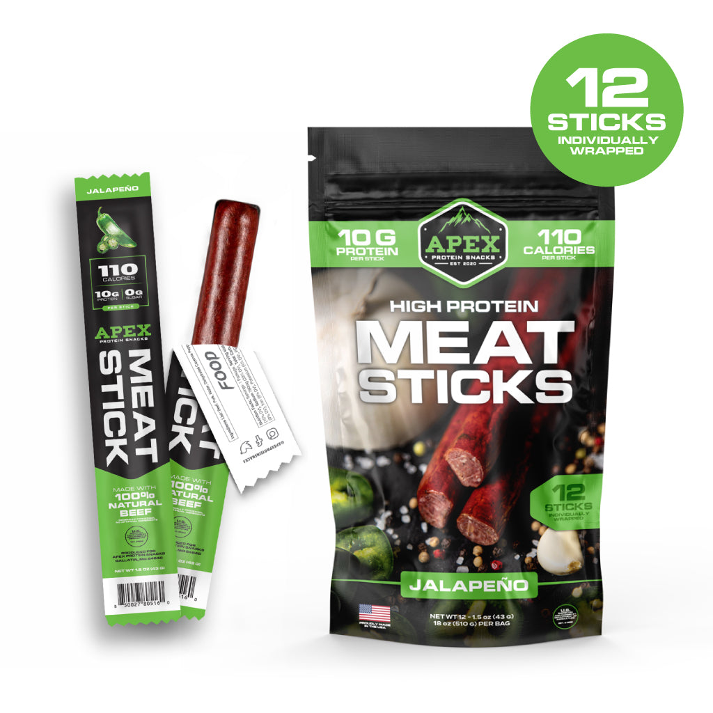 Protein Meat Sticks Apex Protein Snacks Jalapeño