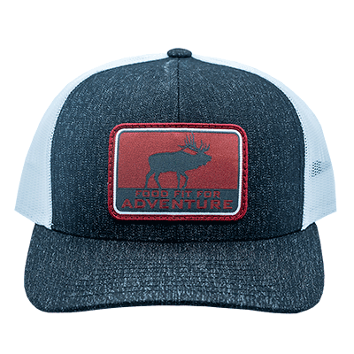 Grey Pacific Red Food Fit For Adventure Patch Hat - Front